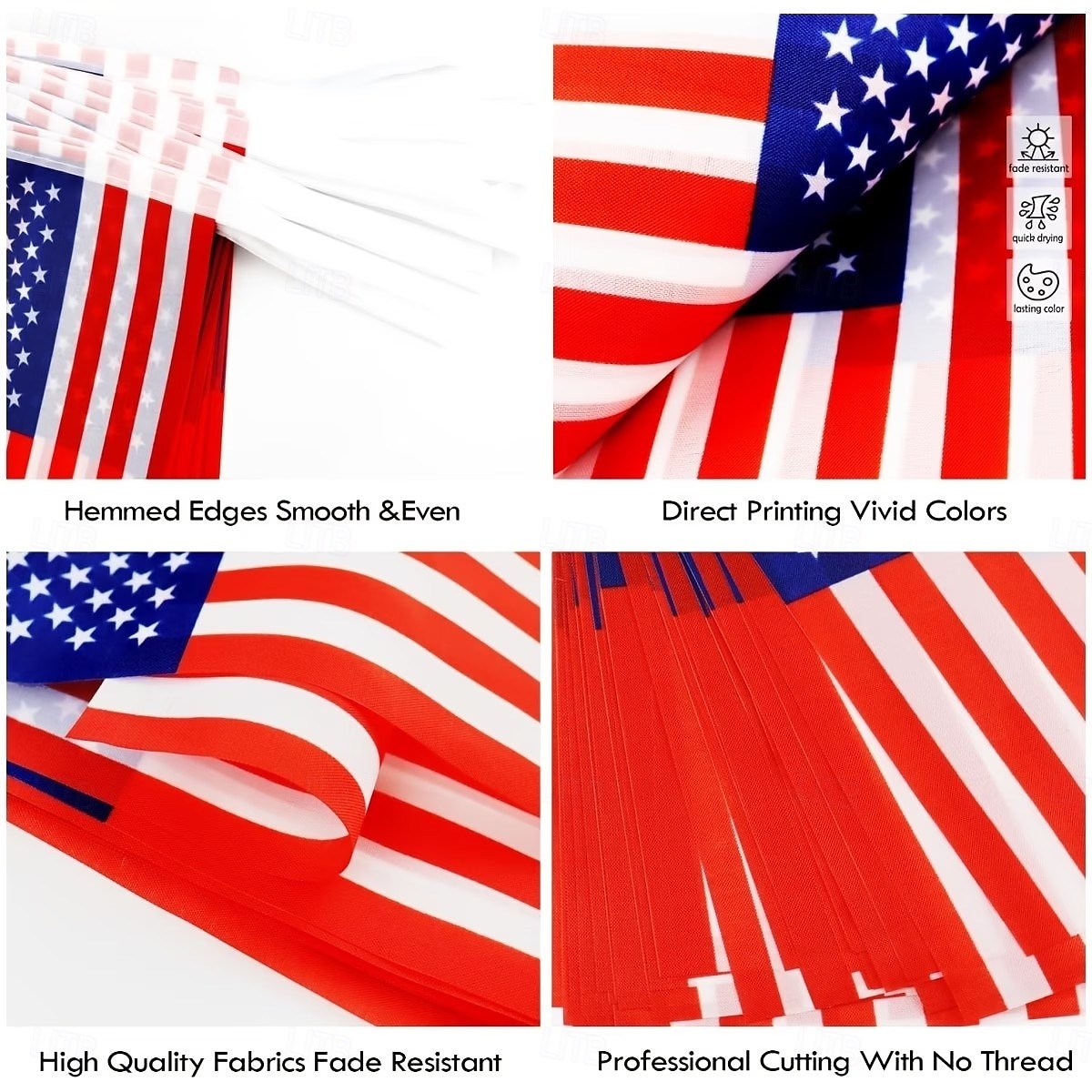 Cordões com bandeiras patrióticas dos EUA – 20/40 mini bandeiras americanas para sala de aula, jardim &4 de julho, Dia da Independência, 250º aniversário, decorações do Dia da Memória de 2026 por $10.99 –P5