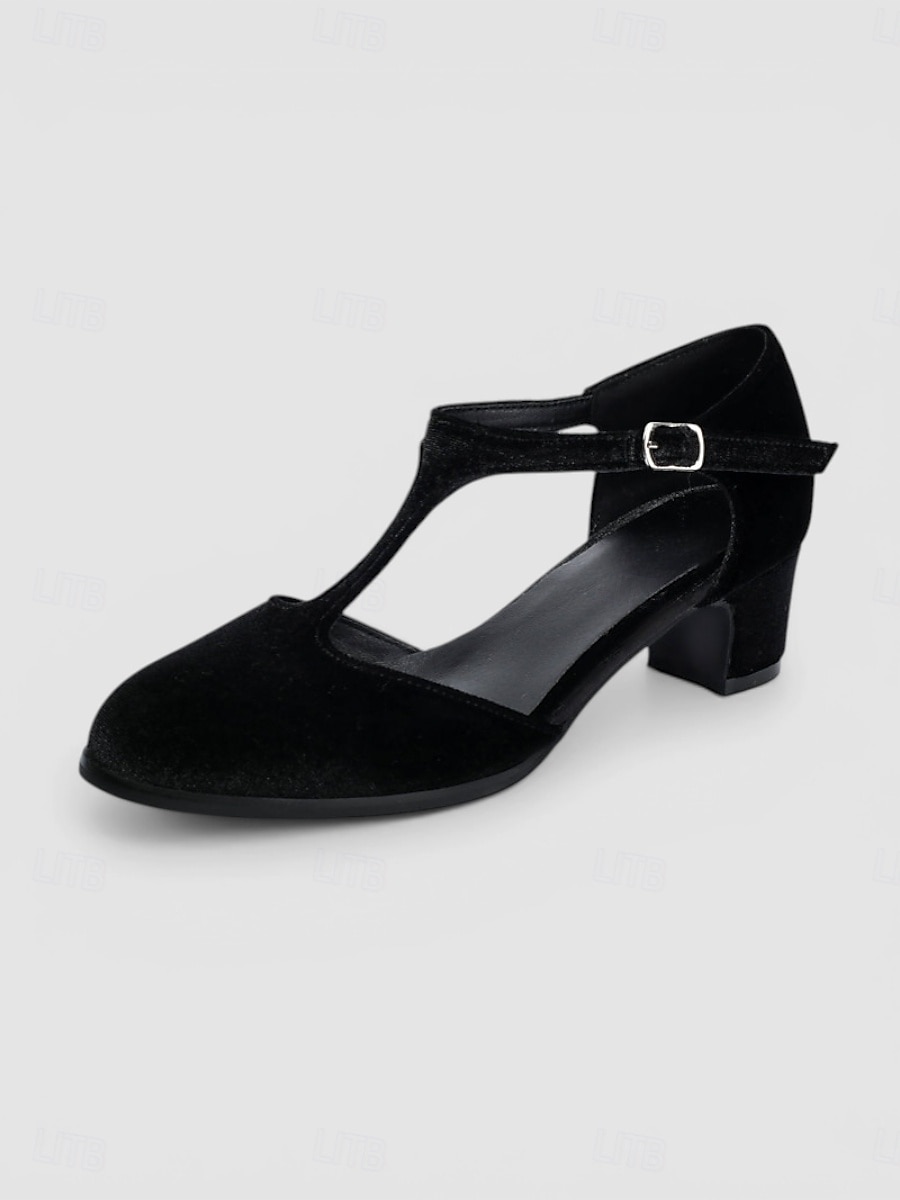 Women's Vintage 1950s Red Velvet Mary Jane Shoes - Elegant T-Strap Block Heels with Round Toe for Retro Parties, Holiday Banquets & Classic Daily Fashion 2026 - $54.99 –P5