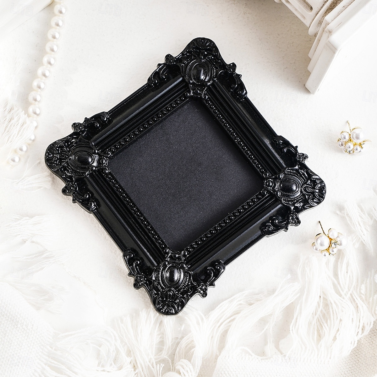 Vintage Black Resin Decorative Frame, Handmade Hand-Painted Ornate Wall Hanging Frame for DIY Wall Decor, Photo Display Frame, Home Wall Decoration Prop for Parties, Festivals 2026 - $21.99 –P5