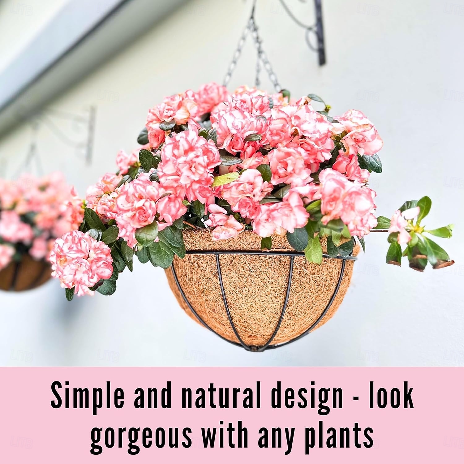 Jardinières suspendues pour plantes d'extérieur (lot de 2, 30 cm), paniers suspendus avec doublure en fibre de coco, supports de plantes ronds en fil de fer, crochets et chaînes pour terrasse, porche, de 2026 ? $25.99 –P2