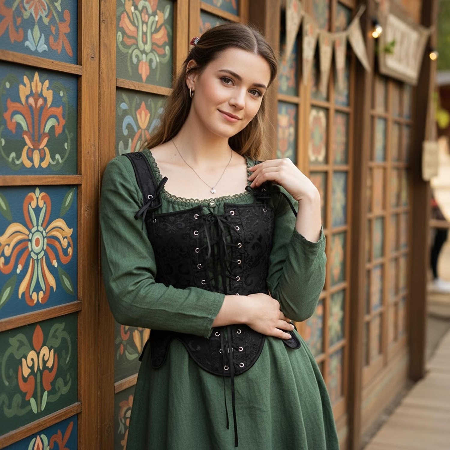 Medieval Renaissance Cottagecore Corset Bodice Viking Peasant Lace up Fancy Dress Women's Celtic Fantasy Halloween Carnival Performance LARP Ren Faire Adults' Corset 2026 - $31.99 –P27