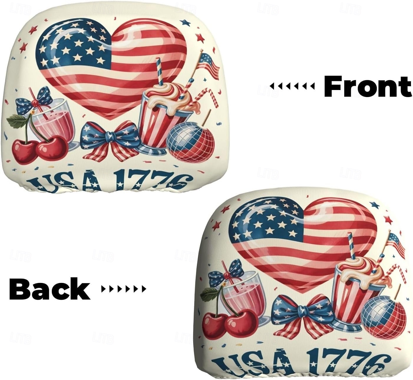 Funda para reposacabezas de coche conmemorativa del 250 aniversario, 2 unidades, conmemorativa de la Independencia de Estados Unidos (1776-2026), soporte espinal resistente para conducción de larga distancia, ajuste universal para coches, camiones y SUV. 2026 - $11.99 –P30
