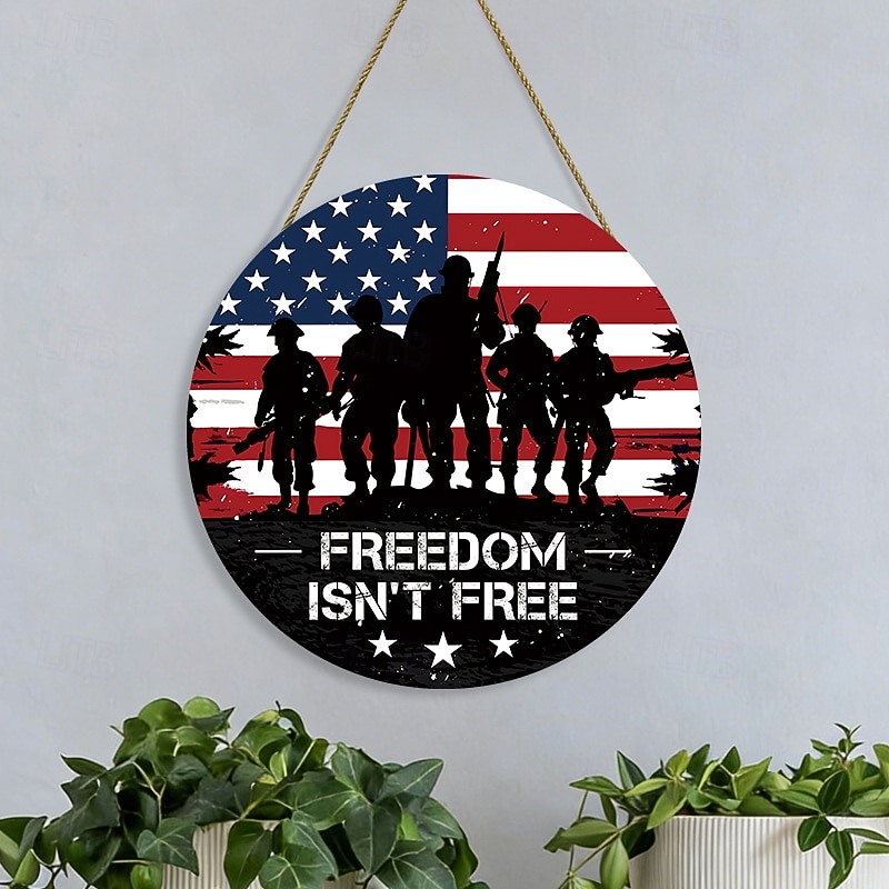 Plaque de porte américaine commémorative du 250e anniversaire, drapeau national américain patriotique du 4 juillet avec couronne « Nous le peuple », décoration murale en bois pour la fête de de 2026 ? $15.99 –P2