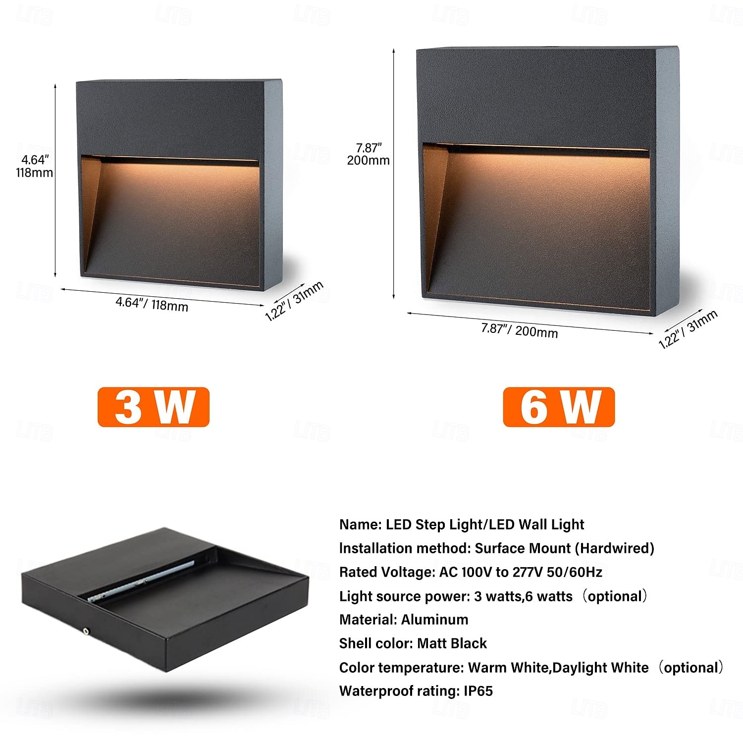 LED Outdoor Wall Lamp Step Lights IP65 Waterproof 3000K Warm White Dimmable LED Stair Lights Indoor, Aluminum ORB Finish ETL Listed 2026 - $66.99 –P1