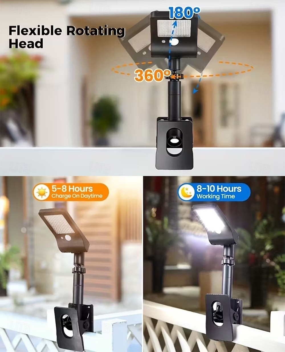 2 Pcs Outdoor Solar Motion Sensor Wall Lights, IP65 Waterproof, 60 LED Beads, Clip-On, 3 Modes, LED Security & Decorative Lights for Garden, Deck, Fence, Yard, Street, Park, Villa 2026 - $39.99 –P1