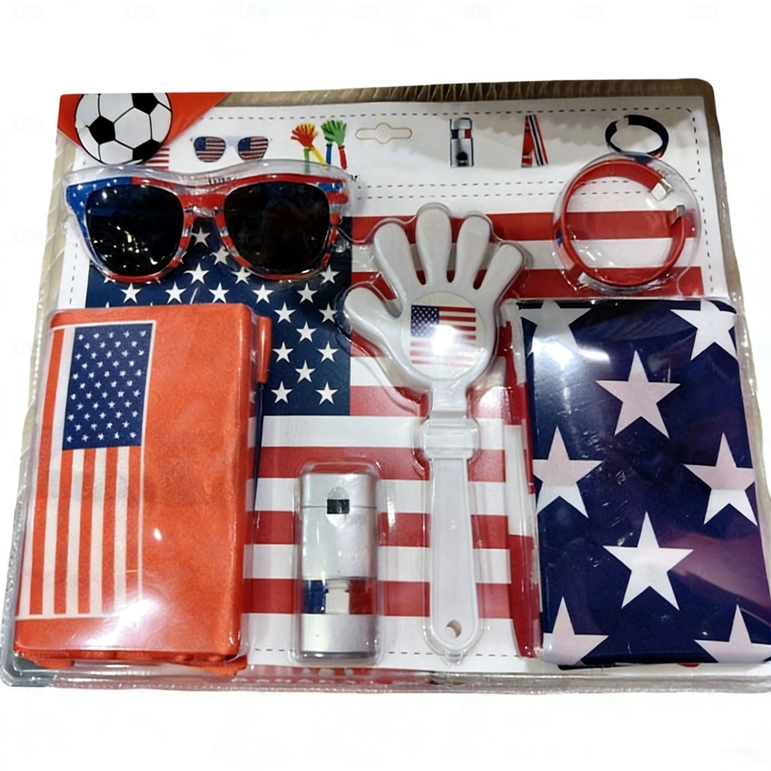 6PCS Soccer World Summer Cup Fan Accessories Set – Flag, Fan Glasses, Clapper, Face Paint, Football Supporter Cheer Props for Game Day Party 2026 - $27.99 –P5