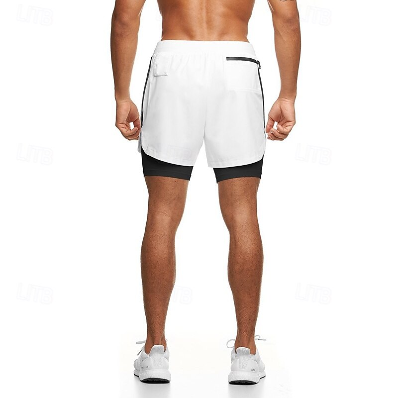Voor heren Hardloopshorts Atletische shorts Sportbroek Trekkoord Zak 2 in 1 Met compressievoering Short / Broekje Casual Dagelijks Buiten Zomer Lente Sneldrogend Lichtgewicht Vochtregelerend 2026 - $21.99 –P14