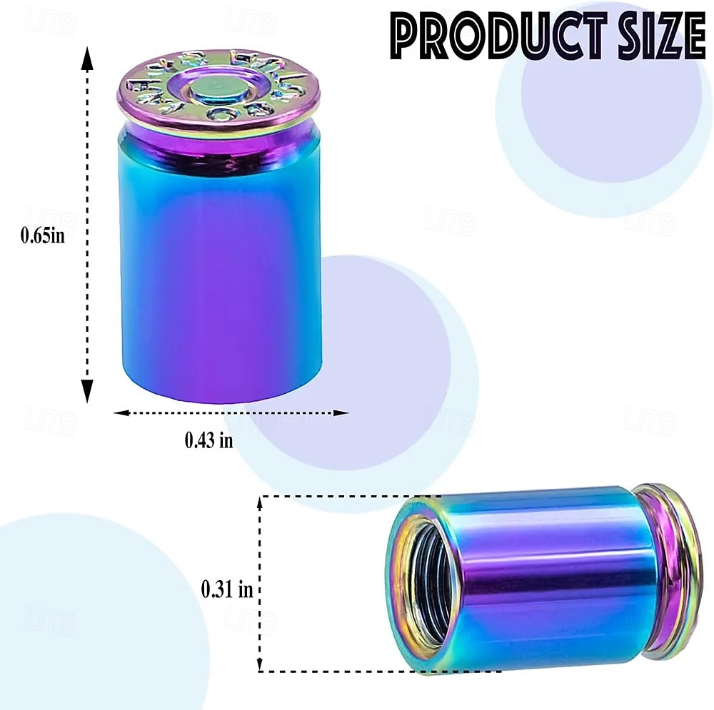 4PCS Bullet Shell Tire Valve Stem Caps, Aluminum Alloy Car Air Stem Cap for Cars, SUV, Trucks, Bikes, Motorcycles, Bicycles 2026 - $9.99 –P2