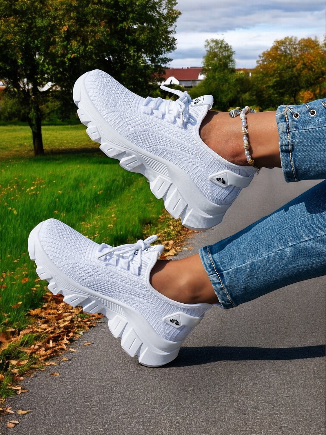 Женские дышащие прогулочные туфли цвета хаки — легкие удобные кроссовки на шнуровке для путешествий и повседневной носки. 2026 - $29.99 –P2