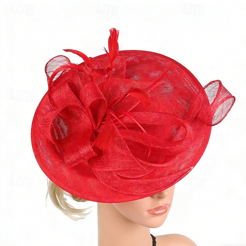 Fascinators Sinamay Boda Cumpleaños Vintage Estilo lindo Retro Con Pajarita Tul Celada Sombreros 2026 - $34.99 –P6