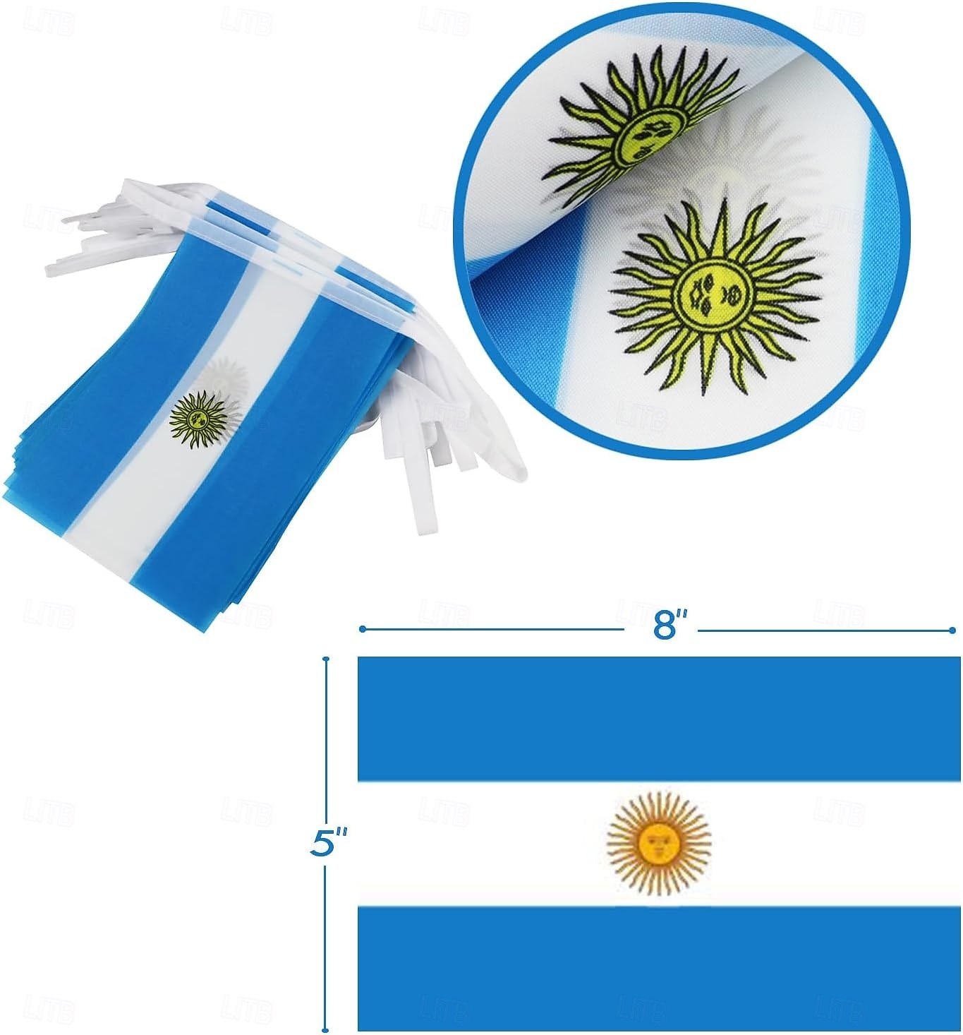 Argentina String Flag Pennant Banner for Soccer World Summer Cup Match 50 Flags, 46 Feet Small Mini Argentine Flags Bunting Banner for Country Decoration, School, Party, Sports Events 2026 - $16.99 –P4