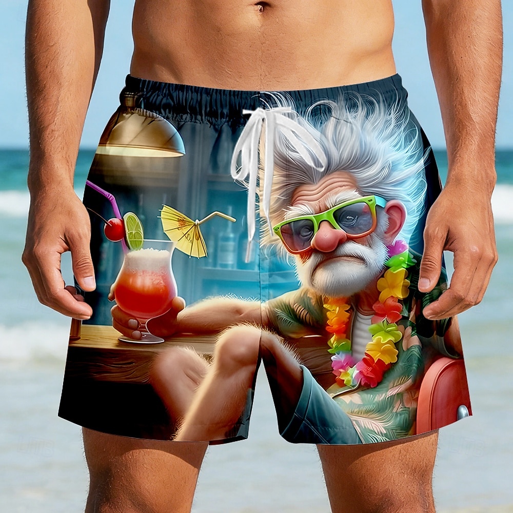 Homme Drôle Personnage de dessin animé Vieil Homme Maillots de bain Shorts de bain Shorts de Surf Taille Moyenne Rétro Vintage Extérieur Vacances Tenue Quotidienne Poches Latérales doublure en maille de 2026 ? $20.99 –P1