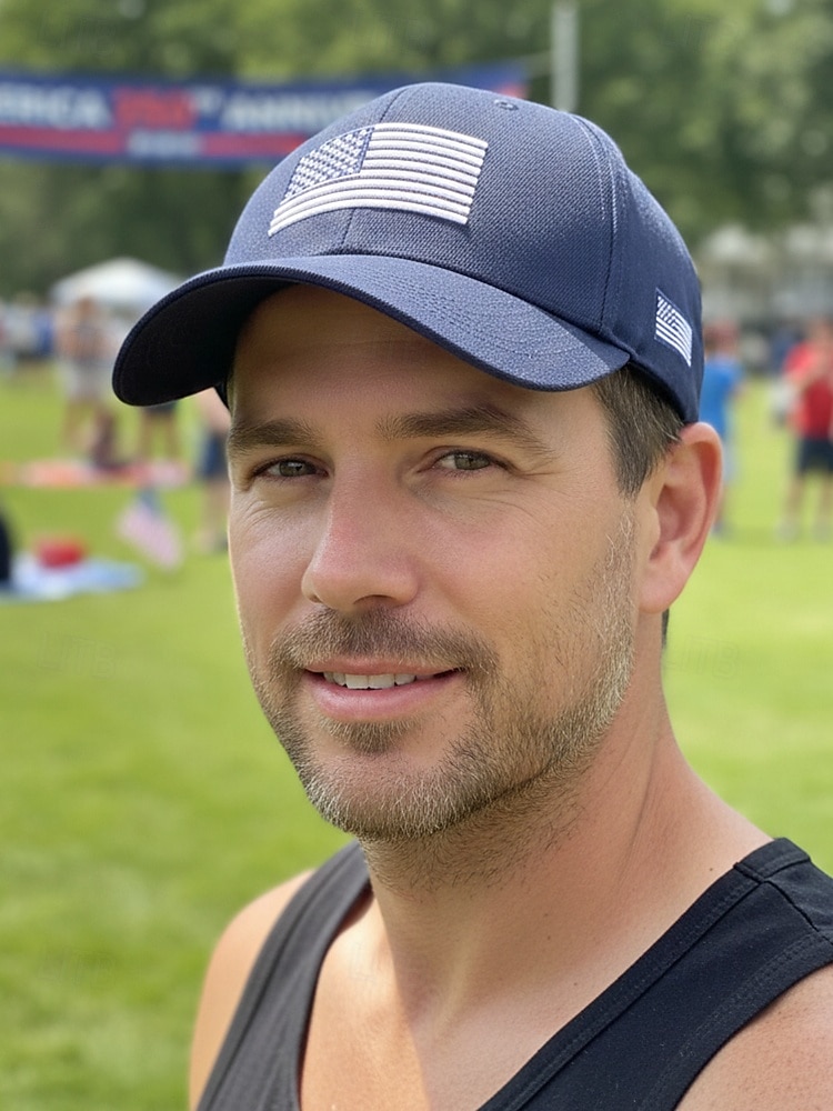 כובע בייסבול פוליאסטר רקום לגברים, כובע מתכוונן בצבעים שונים לכבוד יום השנה ה-250 לארה"ב, יום העצמאות, לבוש יומיומי וספורט חיצוני 2026 - $11.99 –P4