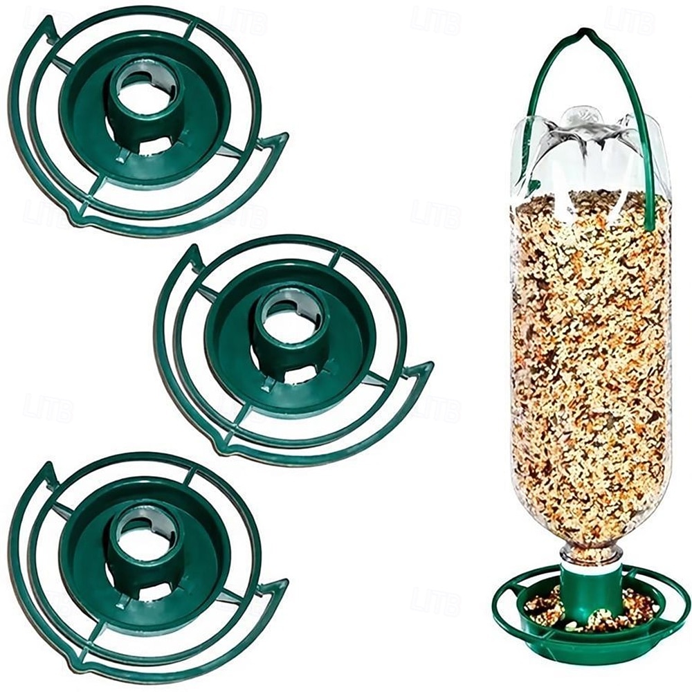 3 db-os üdítős palackos madáretető műanyag etetőtál automata kültéri madáretető etetőkészletekhez 2026 - $12.49 –P3