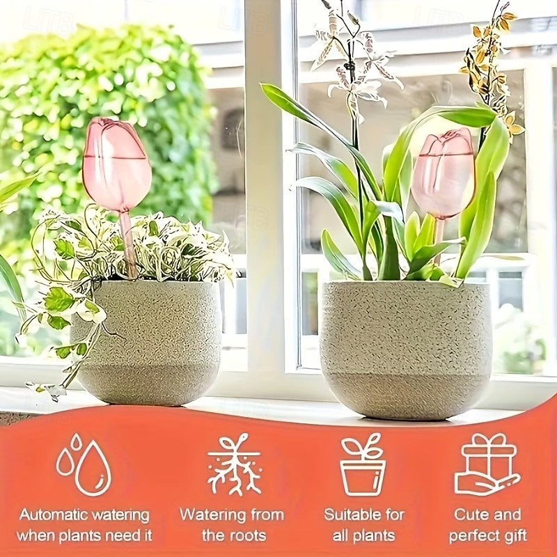 Lot de 6 arroseurs automatiques roses pour tulipes, système d'arrosage automatique pour plantes en pot, plantes d'intérieur, semis, jardins extérieurs, pelouses et parterres de fleurs. de 2026 ? $15.99 –P6
