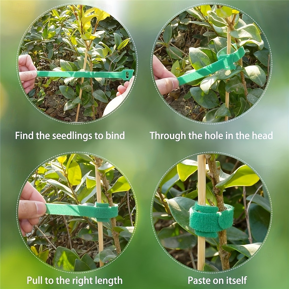 100Pcs Reusable Adjustable Non-Slip Nylon Plant Ties, Green Perfect for Climbing Plants, Support and Garden Maintenance, Safe & Easy-to-Use Gardening Tool 2026 - $20.99 –P6