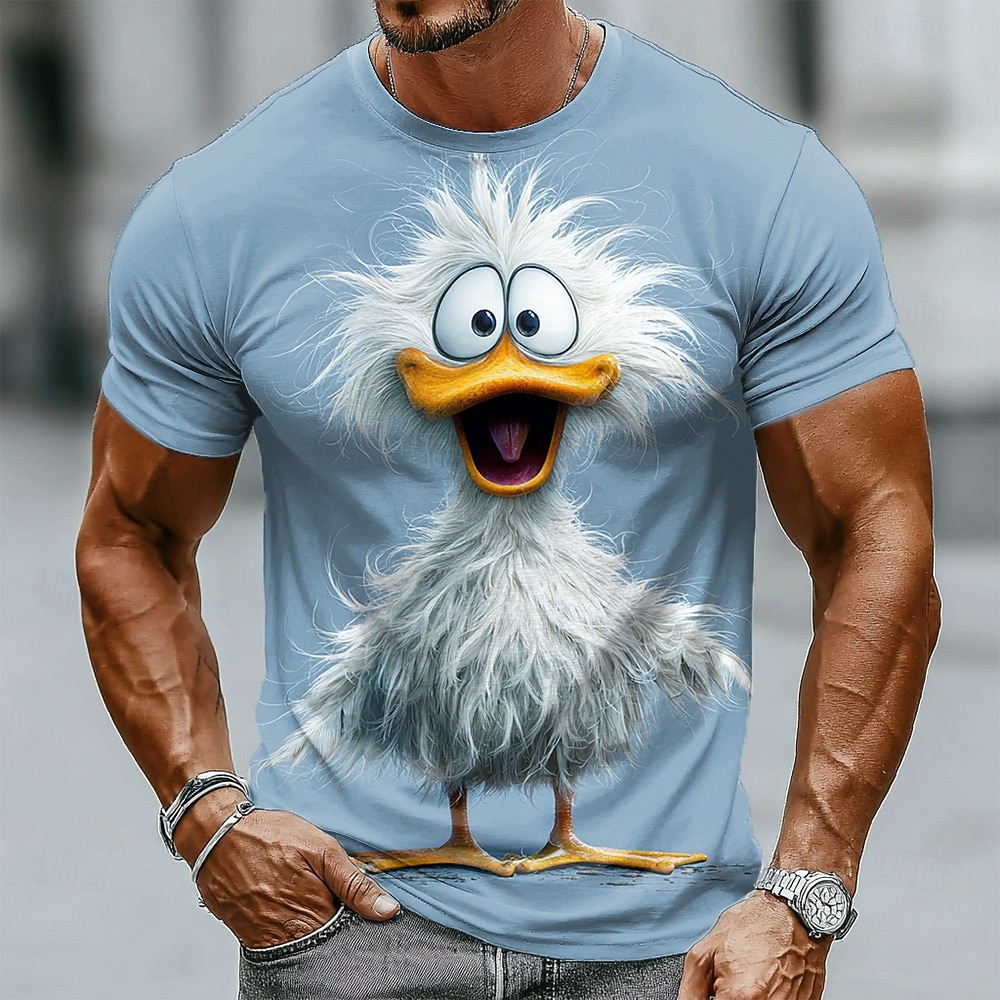 Per uomo Animale Divertente Anatra Maglietta Manica Corta maglietta Stampa 3D Girocollo Camicia Esagerato Designer Feste Ferie Blu Bianco Estate Primavera Abbigliamento S M L XL XXL XXXL del 2026 a $21.99 –P2