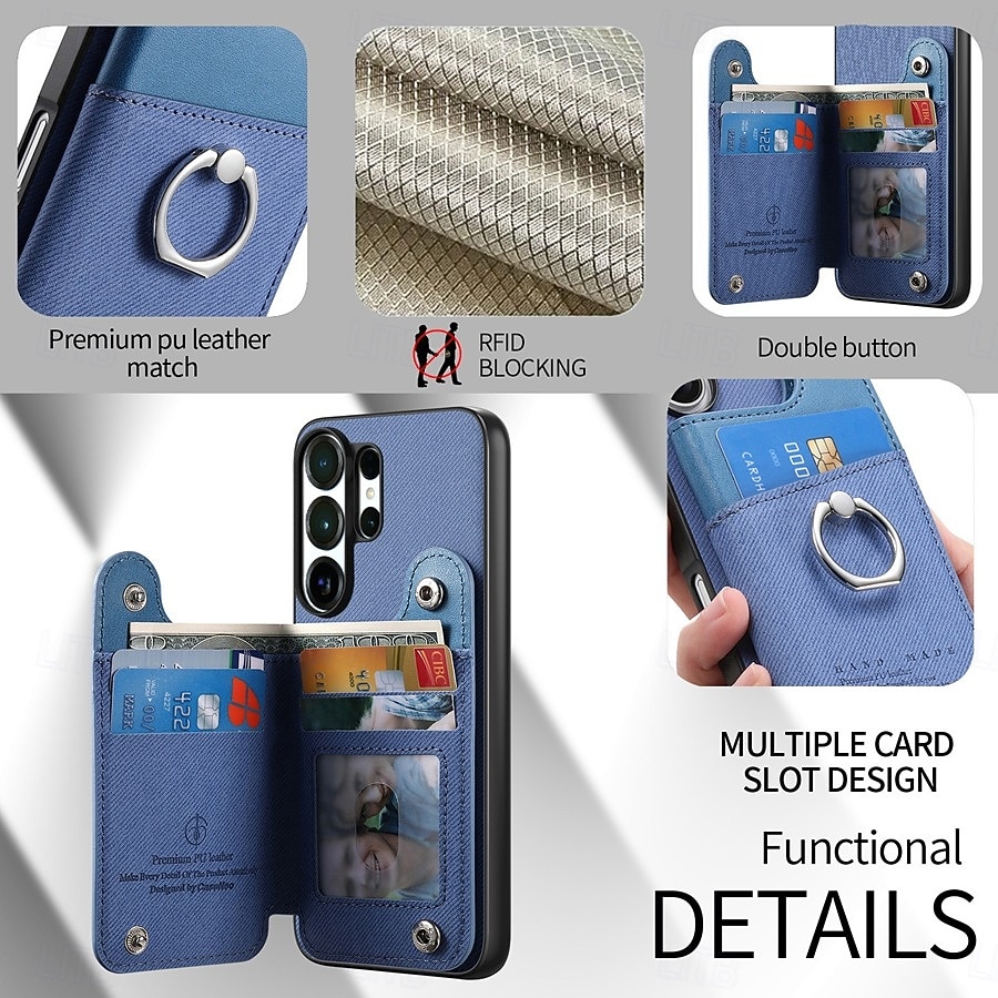 Phone Case For Samsung Galaxy S26 S26 Plus S26 Ultra Back Cover with Stand Holder Ring Holder Ring Buckle Retro TPU PU Leather 2026 - $17.99 –P19