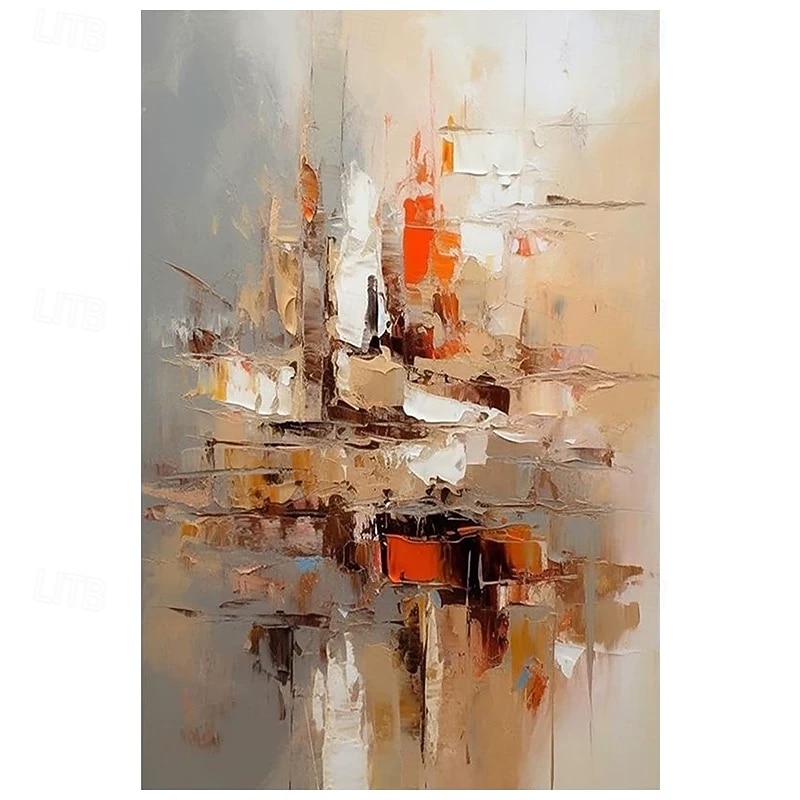 Pintura a óleo artesanal em tela, arte de parede moderna e abstrata para decoração de sala de estar, sala de jantar e quarto. Disponível em tela enrolada, sem moldura ou com moldura para pendurar. de 2026 por $75.99 –P5
