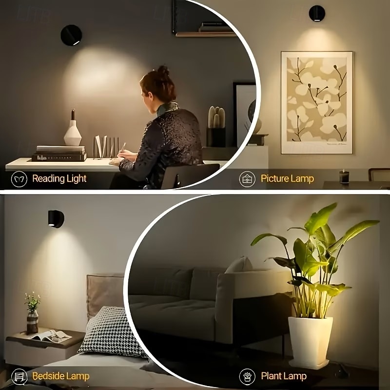 Wireless LED Spotlight Touch Cimming LED Wall Lamp USB Rechargeable for Corridor Bedroom Gallery Lighting Decoration 2026 - $16.49 –P13