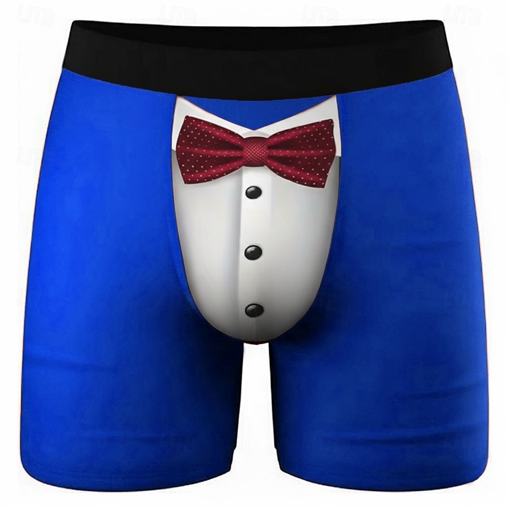 Herren Kostüm Falsches Kragen- und Anzugdesign Dehnbare Boxershorts Badeshorts Boxer-Badeshorts Lustig Lässig Heim Strandurlaub Elastischer Bund Feuchtigkeitsableitend Atmungsaktive Unterwäsche 2026 - $16.99 –P3