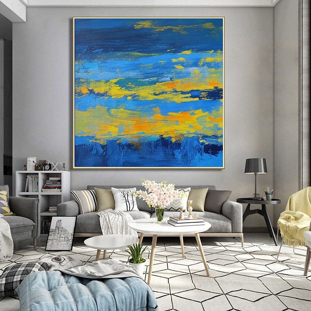 Hand Painted Original Blue Yellow Art Abstract Painting Contemporary Abstract Art Large Abstract Painting Extra Large Texture Abstract Art 2026 - $91.99 –P2