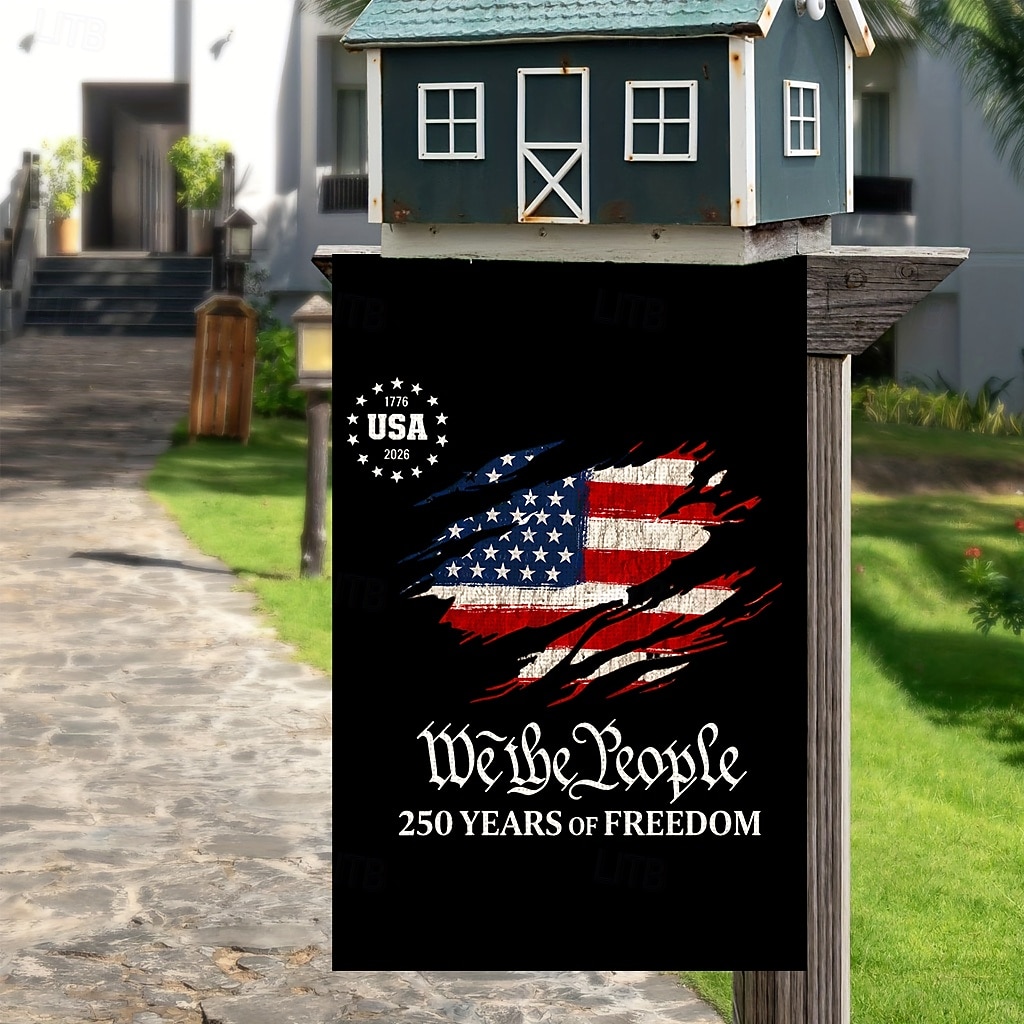 2 kpl 250-vuotisjuhlavuotta esittelevä Yhdysvaltain lippu, kaksipuolinen, ulkokäyttöön tarkoitettu isänmaallinen puutarhalippu Vapaudenpatsaalla, 4. heinäkuuta -koristeet Yhdysvaltain 250-vuotisjuhlaan, USA 250 -aiheiset tuotteet, muisto 1776-2026 2026 - $11.49 –P5