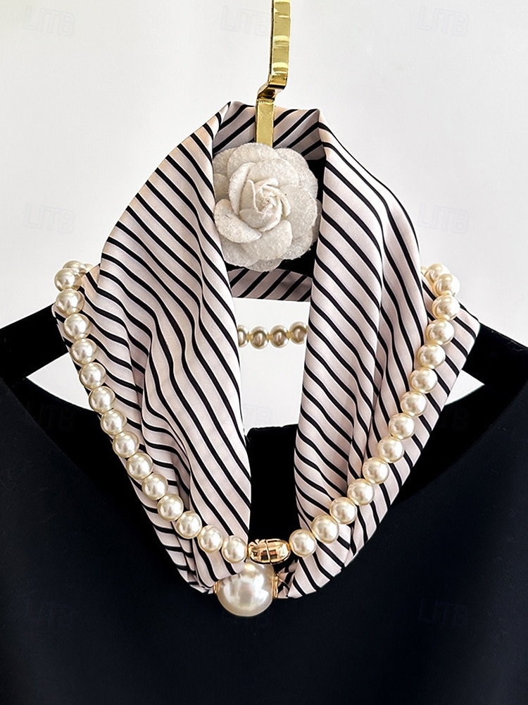Magnetische Schal-Halskette aus Polyester und Kunstperlen für Damen, modisches, mehrfarbiges Design, geeignet für Alltag, Reisen und Urlaub 2026 - $11.99 –P5