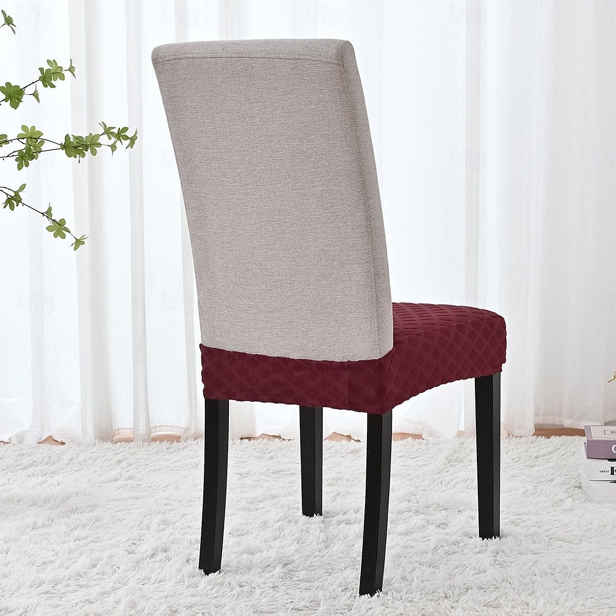 Strečový žakárový diamantový potah na sedák s elastickým potahem, dvojité elastické pásky, prachotěsný chránič sedáku do jídelny, kuchyně, hotelu 2026 - $8.99 –P10