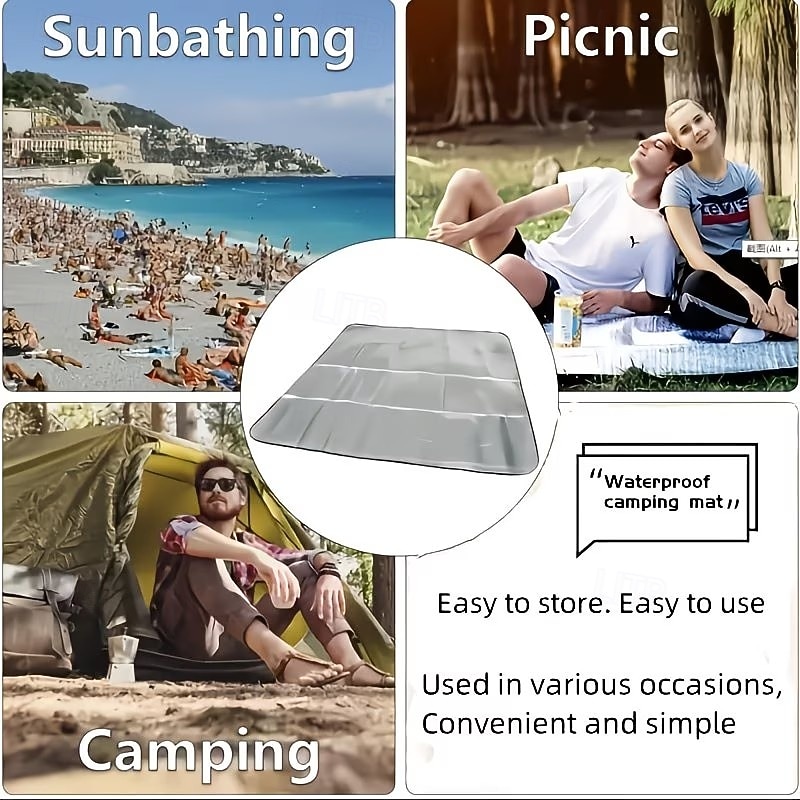 Extra-Large Waterproof Camping Mat, 240cm/94.48in * 240cm/94.48in Portable Foldable Outdoor Picnic, Tent, Beach & Park Mat - Moisture-Proof, Camping, Picnic, & Outdoor Adventure Essential 2026 - $17.99 –P5