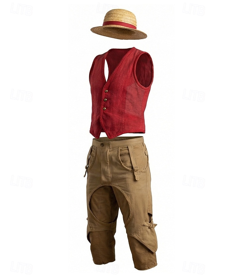 Ocean Adventurer Kapitan Pirat Słomkowy Kapelusz Kostium Cosplay Stroje Anime Cosplay for Męskie Dla dzieci Dla dorosłych Halloween Karnawał Impreza 2026 - $60.99 –P5