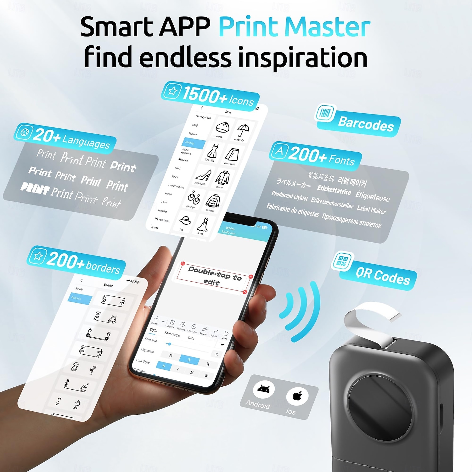 Bluetooth-Mini-Etikettendrucker, tragbarer Thermodrucker, kompakte wiederaufladbare Etiketten für Kinder, Schulen, Klassenzimmer und Lehrerbedarf, Etikettendrucker für Zuhause und Büro, kompatibel mit 2026 - $75.99 –P4