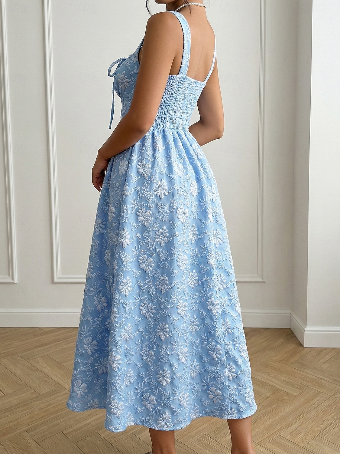 Per donna Abito maxi Abito a corsetto Abito a trapezio Abito Estivo Abito Sottoveste Casual Quotidiano Spiaggia Ferie Vestibilità regolare Floreale Grafico Senza Maniche Collo quadrato Blu Estate del 2026 a $44.99 –P2