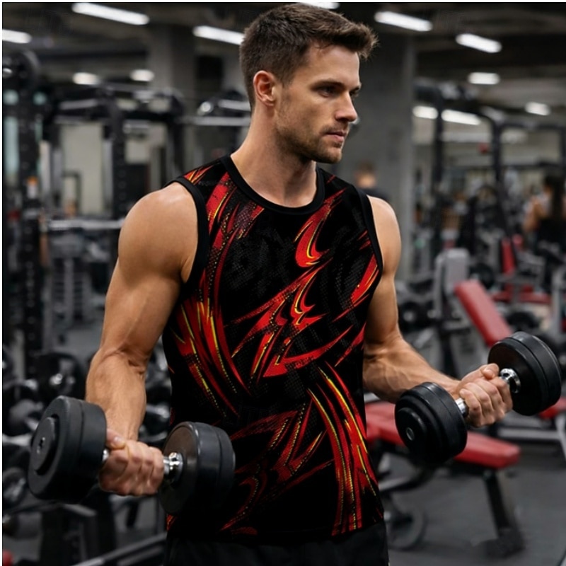 Per uomo Grafico Canotta da allenamento Canotta da corsa Canotta da palestra Estate Senza Maniche Asciugatura Rapida Morbido Traspirante Allenamento in Palestra Corsa Camminata Jogging Rosso Blu del 2026 a $17.99 –P5