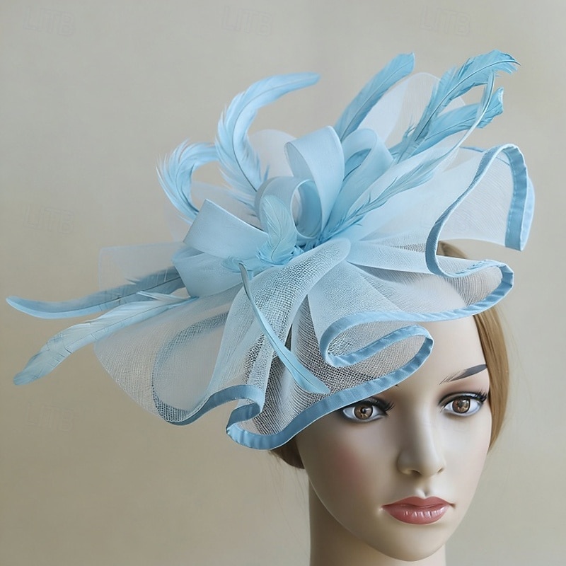 fascinators Veer Netto Bruiloft Verjaardag Elegant Vintage leuke Style Met Veer Tule Helm Hoofddeksels 2026 - $17.49 –P10