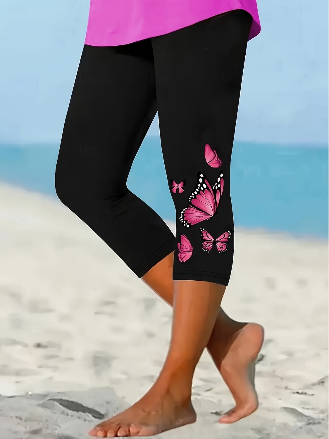 Per donna Chinos Leggings Vacanza Vintage Streetwear Capri Vita Alta Farfalla Stampa Comodità Morbido Confortevole Alta elasticità Quotidiano All'aperto Vacanza Viola Fucsia Arancione Cachi Estate del 2026 a $20.99 –P4