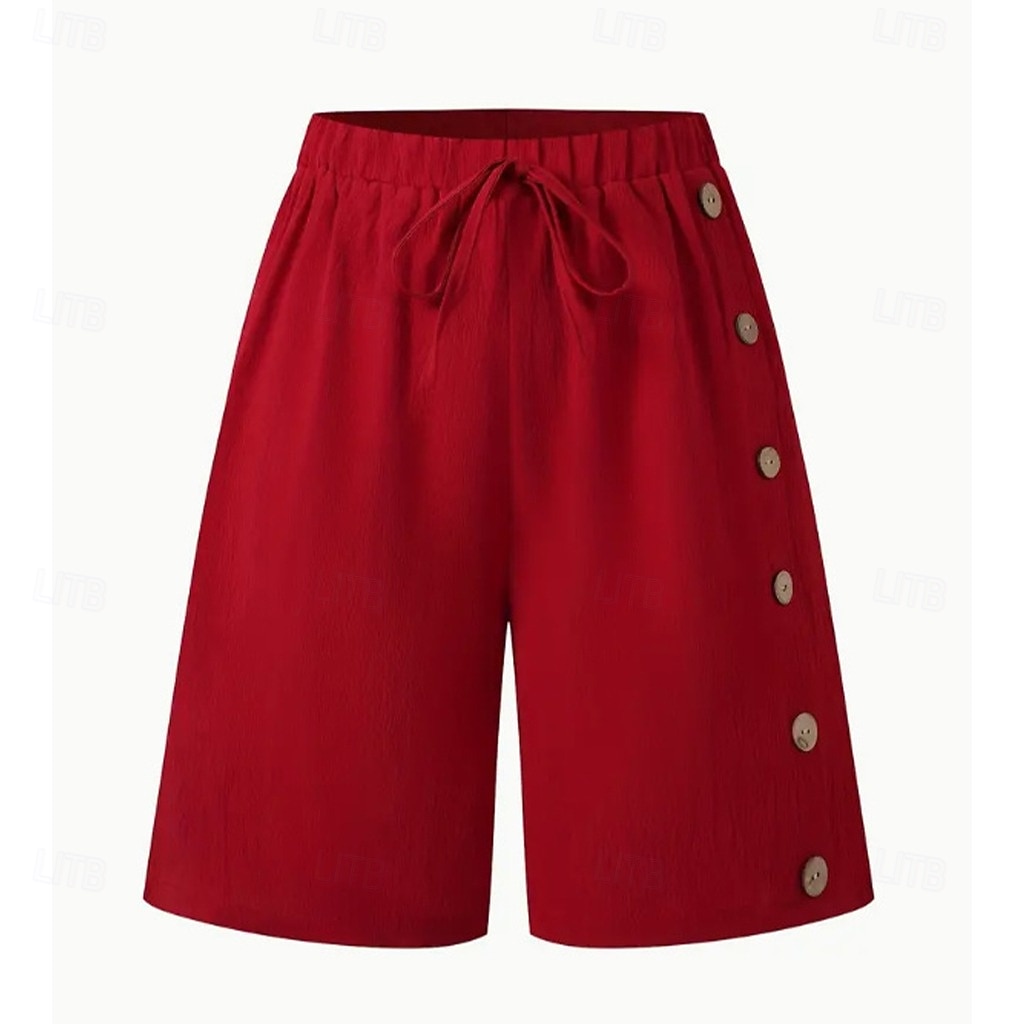 Women's Bermuda shorts Shorts Summer Shorts Burmuda Shorts Vacation Fashion Casual Daily Knee Length Mid Waist Solid Color Plain Drawstring Elastic Waist Comfort Quick Dry Soft Inelastic Streetwear 2026 - $22.99 –P11