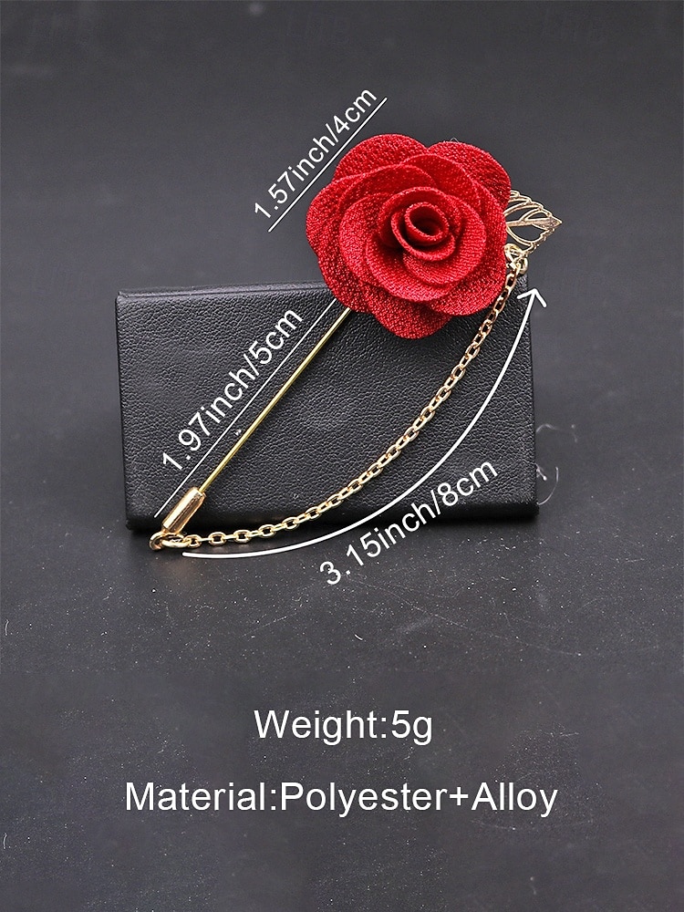 Men's Stylish Polyester Flower Lapel Pin – Multiple Color Options, Elegant and Fashionable, Perfect for Wedding and Party Wear 2026 - $7.99 –P11