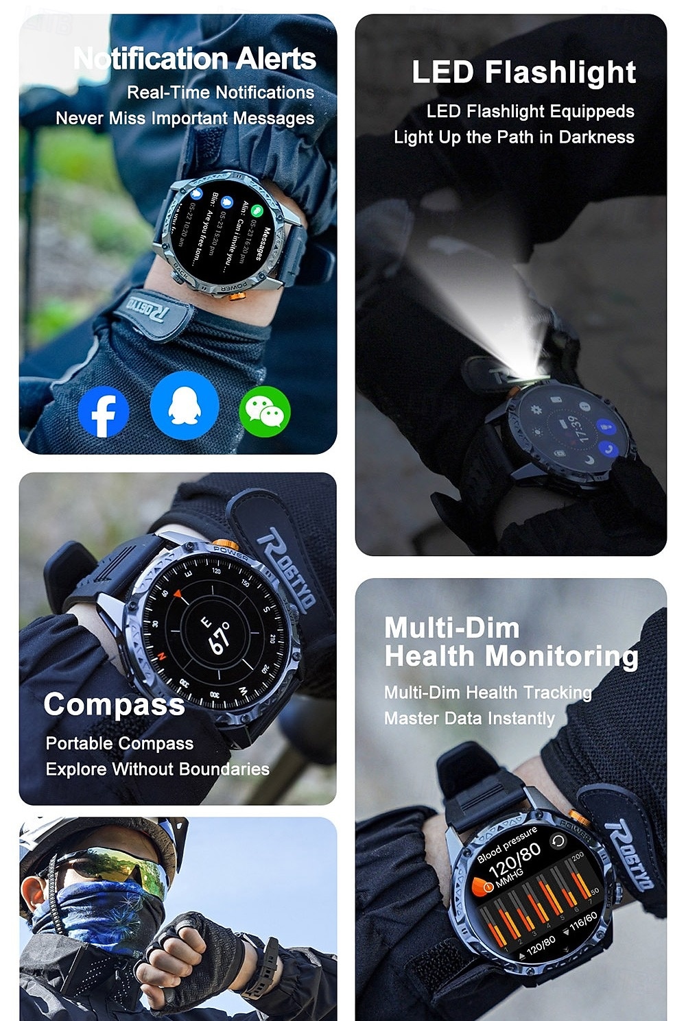 iMosi YK16 Montre intelligente 1.7 pouce Montre connectée avec appels Bluetooth Podomètre Rappel d'appel Moniteur d'Activité Compatible avec Android iOS Unisexe Longue Veille Appels Mains Libres de 2026 ? $65.99 –P2