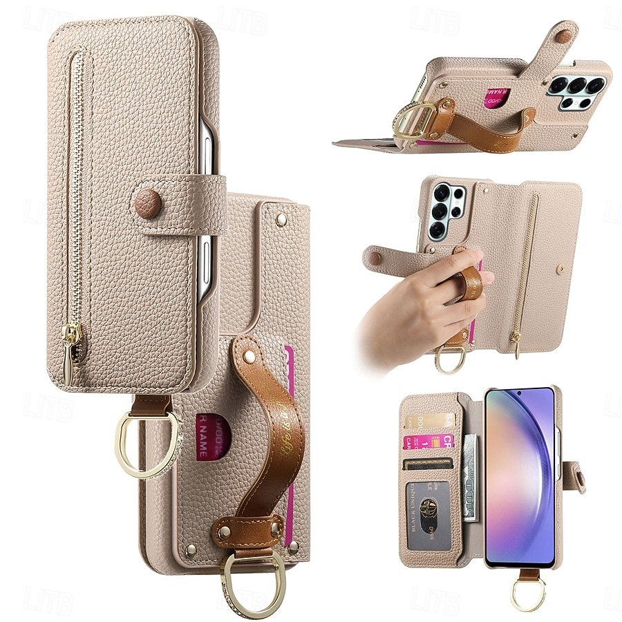 teléfono Funda Para Samsung galaxia S26 S26 Plus S26 Ultra Tarjetas billetera Gire la tapa Cremallera con correa de muñeca Caballete Retro TPU Cuero de PU 2026 - $18.99 –P2