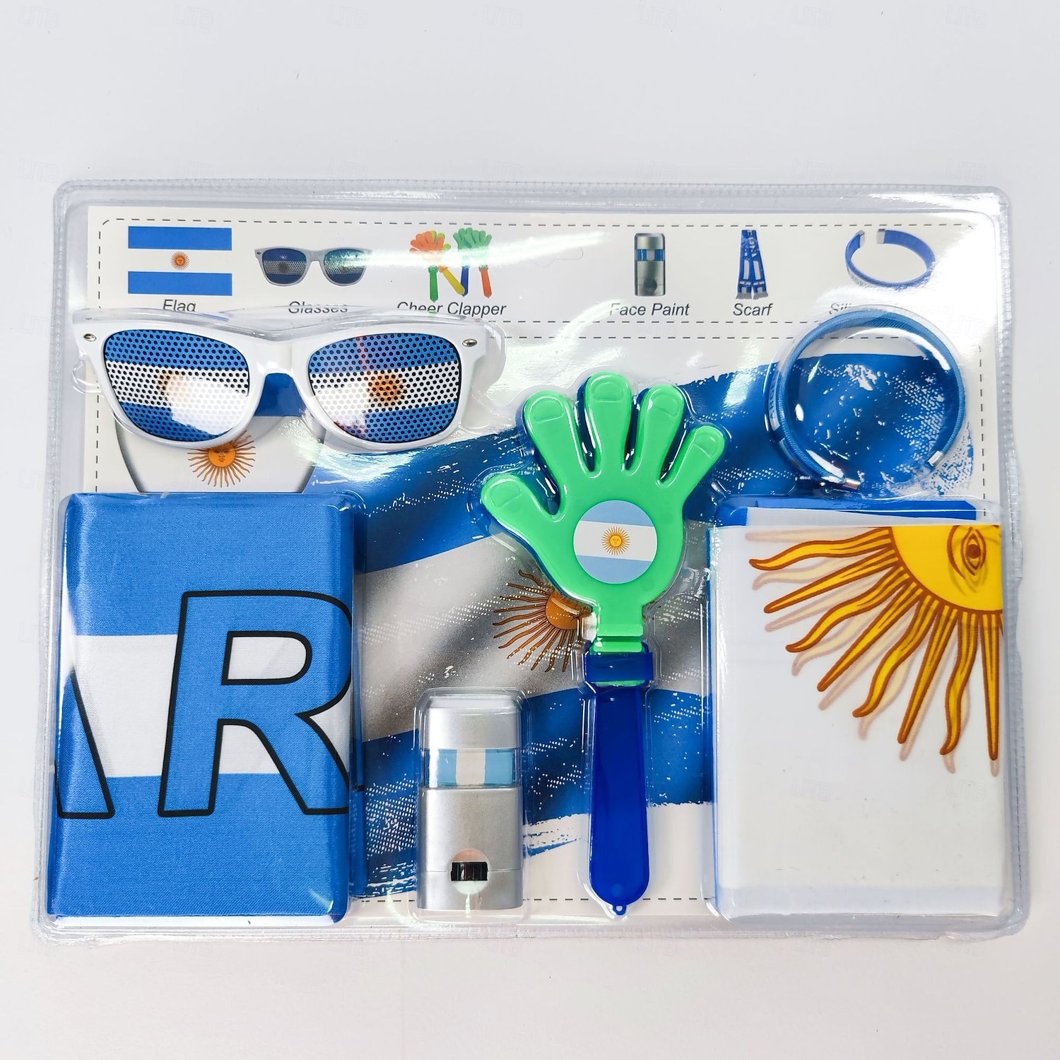 6PCS Soccer World Summer Cup Fan Accessories Set – Flag, Fan Glasses, Clapper, Face Paint, Football Supporter Cheer Props for Game Day Party 2026 - $27.99 –P7