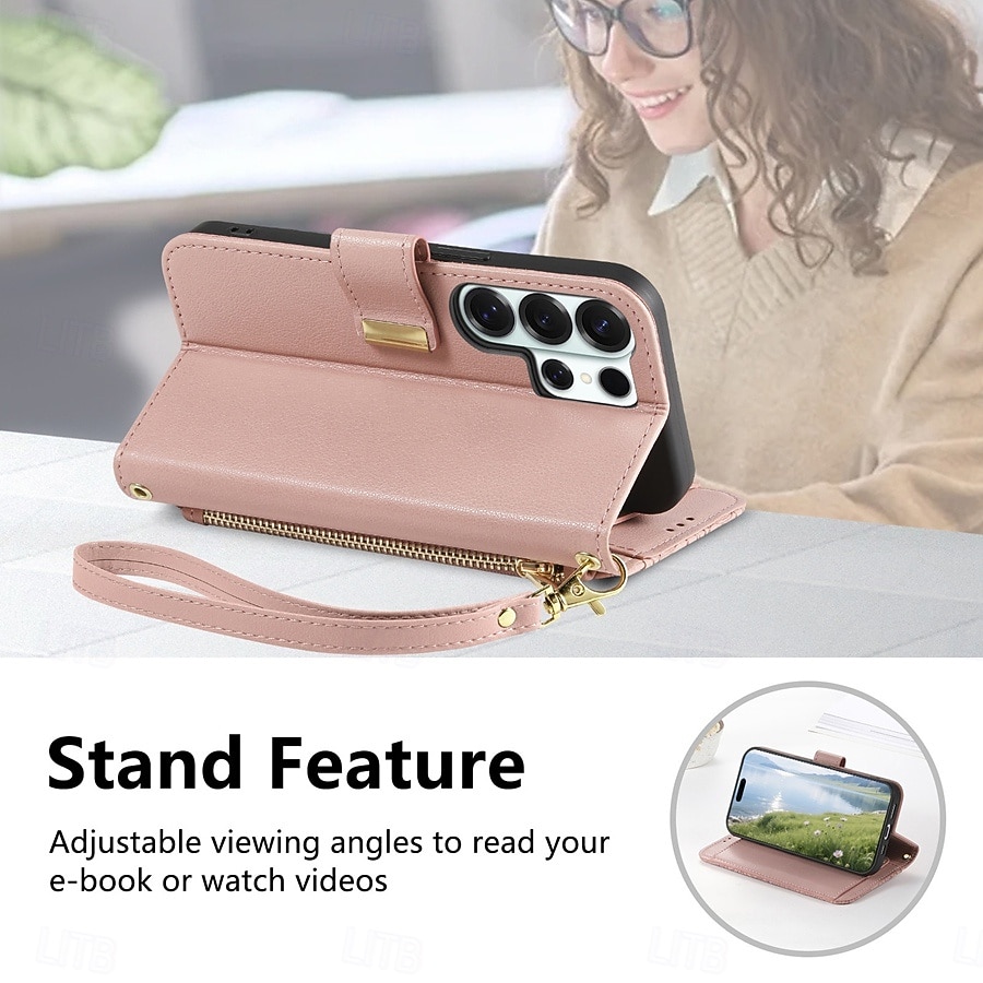 Phone Case For Samsung Galaxy S26 S26 Plus S26 Ultra Wallet Case Flip Cover with Stand Holder Zipper with Wrist Strap Tree Retro TPU PU Leather 2026 - $18.99 –P16