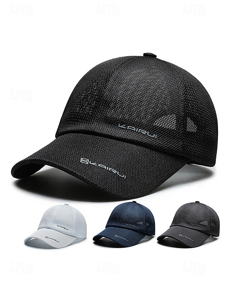 Ademende mesh pet voor heren, verkrijgbaar in verschillende kleuren, lichtgewicht en geventileerd, ideaal voor dagelijks gebruik, buitensporten en vakantiereizen. 2026 - $11.99 –P4