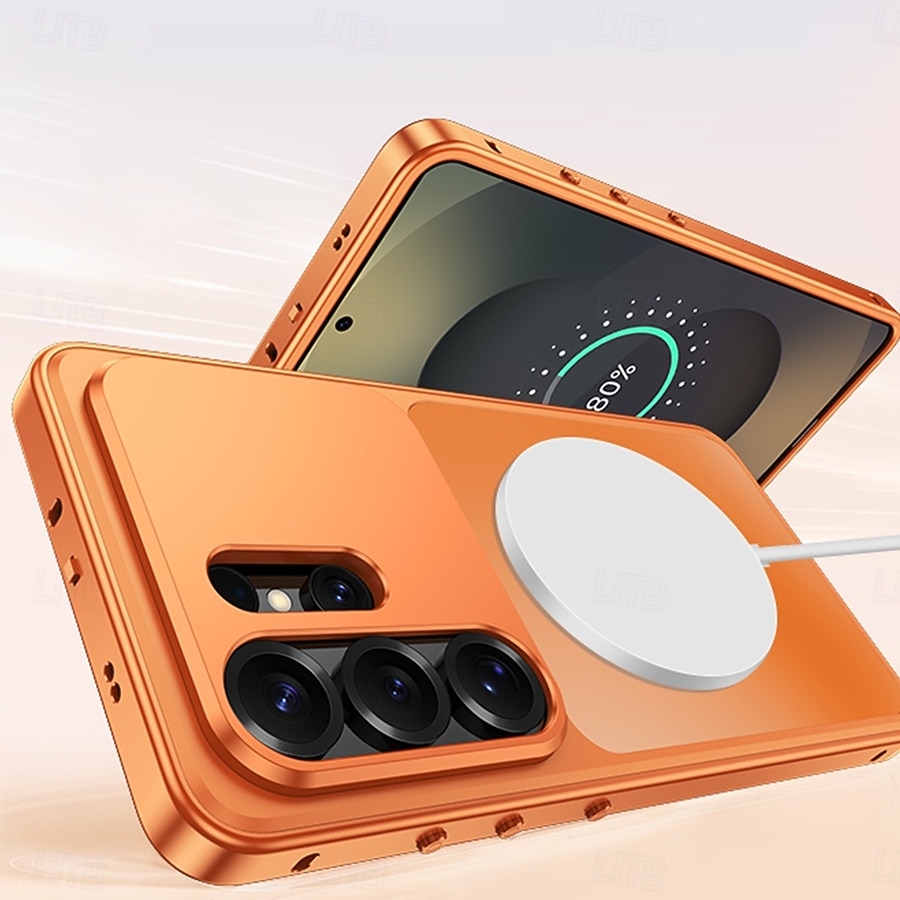 telefone Capinha Para Samsung Galaxy S26 Ultra Capa traseira Caso de Adsorção Magnética Proteção de corpo inteiro Antichoque Retro Metal de 2026 por $26.99 –P6