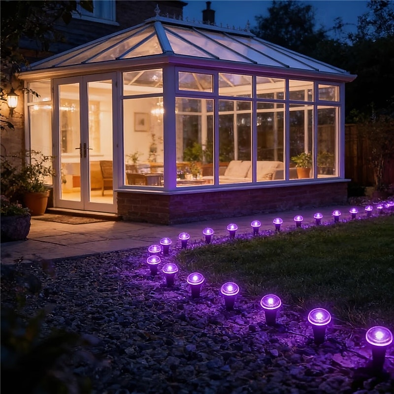 Solar-Powered Led Path Garden Lights  Purple Fairy Lights 30LED IP44 Waterproof  And Durable Recessed Outdoor Garden Lights Suitable For Decorative Lighting Of Walkways Lawns, Camping Parties 2026 - $34.99 –P11
