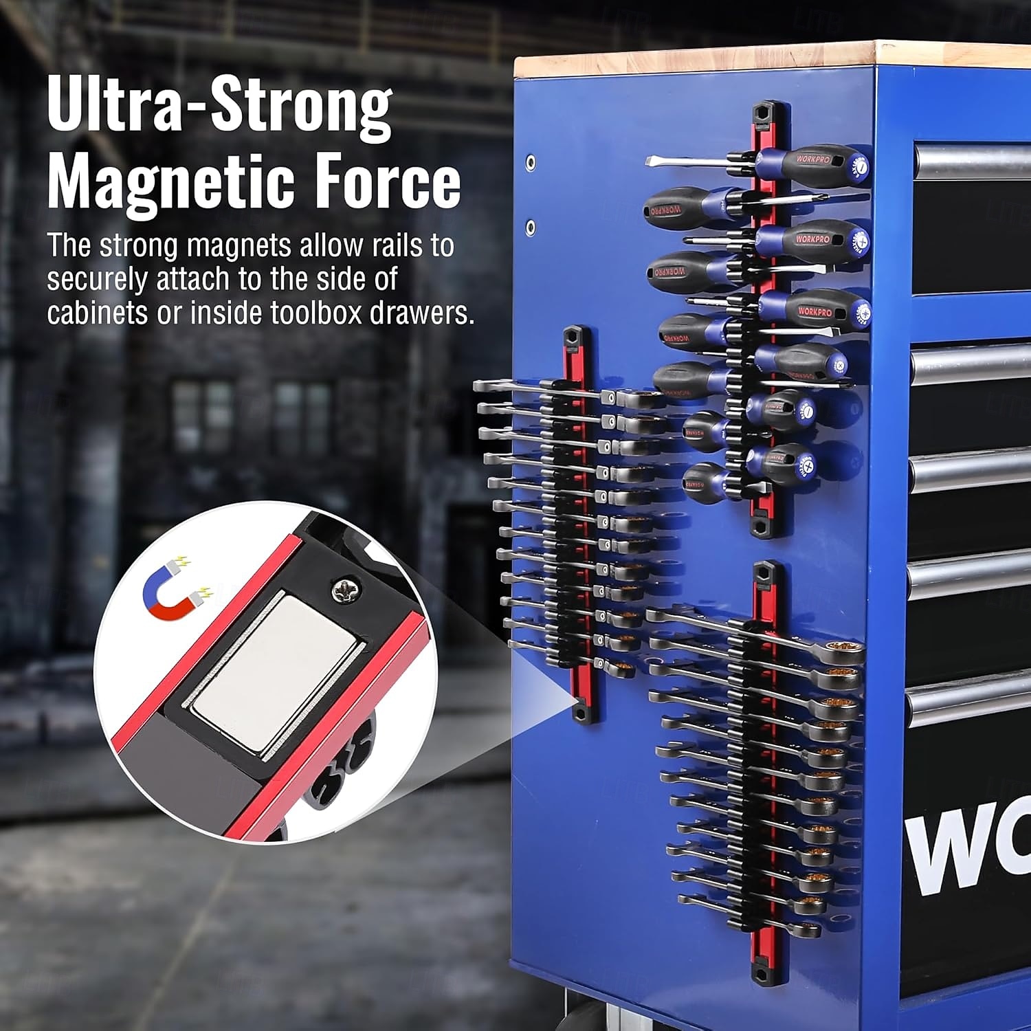 2026年 マグネット式ドライバーオーガナイザー＆レンチオーガナイザー、アルミレール式マグネットツールオーガナイザー、ツールホルダー、ツールボックス整理、12スロットドライバー＆レンチホルダー（ツールは含まれていません）  コレクション – $27.99 –P3