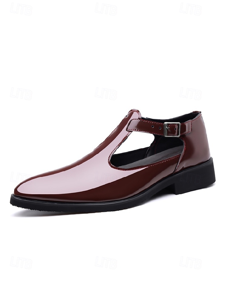ανδρικά μπορντό λουστρίνι λουστρίνι μοναχικά παπούτσια φορέματα γυαλιστερά επίσημα γαμήλια μοκασίνια για γαμπρό, καλεσμένο γάμου, δεξίωση, συμπόσιο, τελετή, κομψή βραδινή ένδυση 2026 - $46.99 –P9