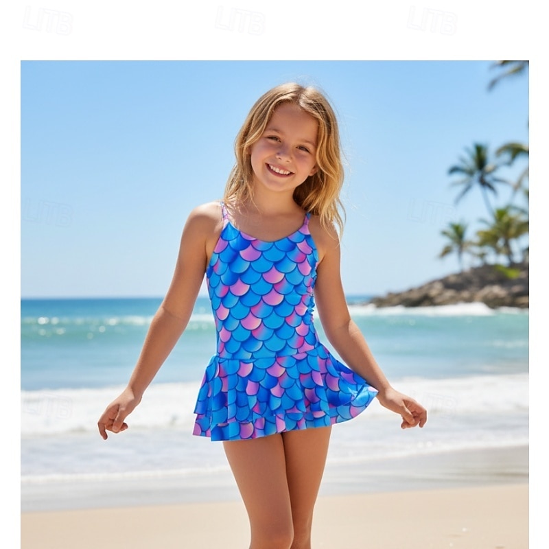 Niños Chica Traje de baño Exterior Playa Graphic Vacaciones Tropical Moda Trajes de baño 4 años + Verano Azul Piscina Rosa 2026 - $22.99 –P5