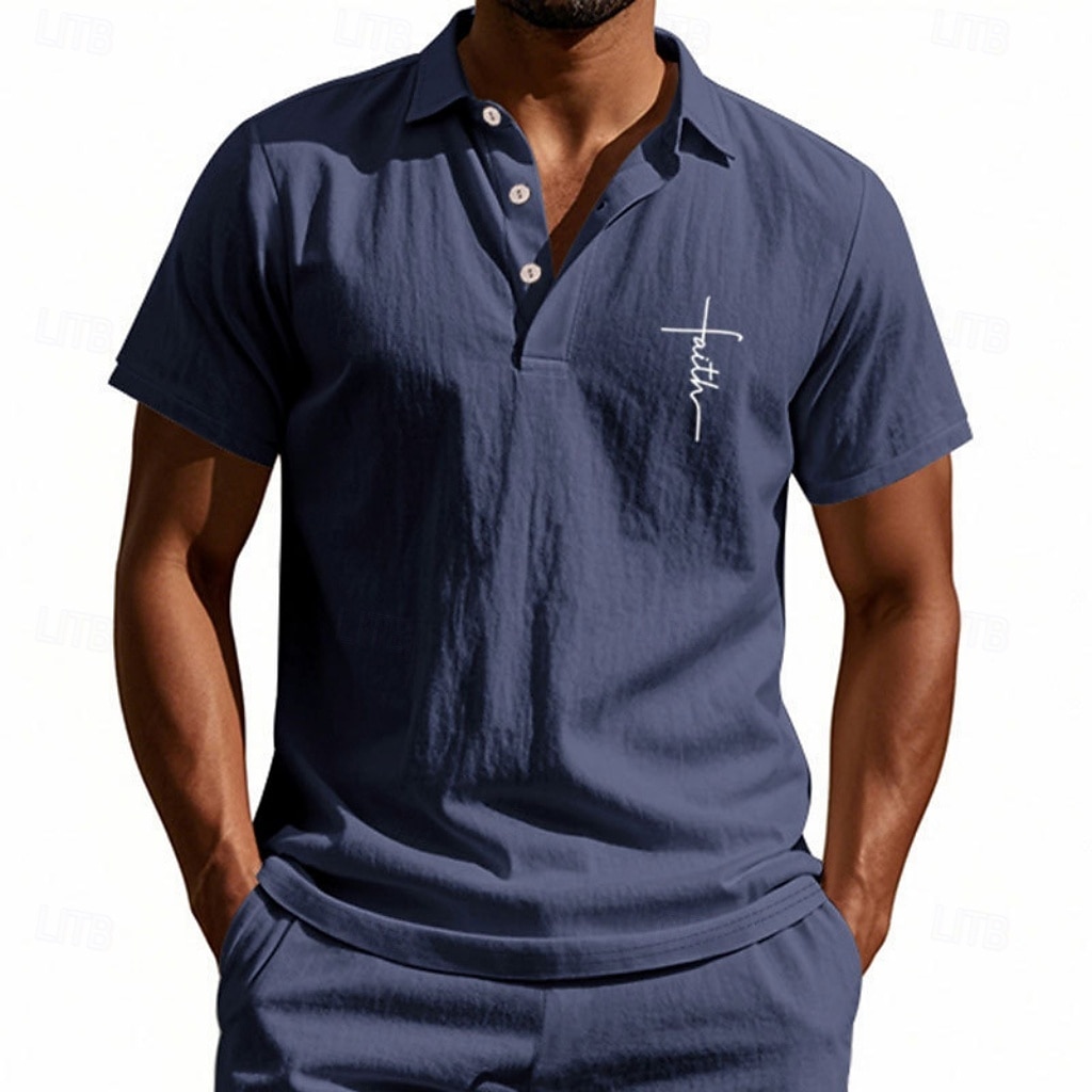 Homens Camisa de linho Camisas Polo Casual Rua Lapela Manga Curta Básico Moderno Cruz Botões Verão Primavera Normal Preto Branco Azul Marinha cáqui Verde Tropa Cinzento Camisa de linho de 2026 por $25.99 –P11