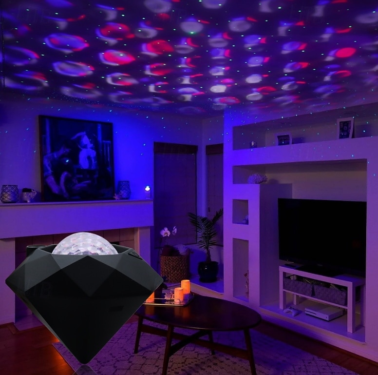 nuovo bestseller trendy lampada laser a cielo stellato per camera da letto, dormitorio, testiera del letto, proiettore romantico e sognante con effetto increspature d'acqua e proiezione di diamanti, luce USB decorativa per atmosfera, luce notturna a LED del 2026 a $28.99 –P3